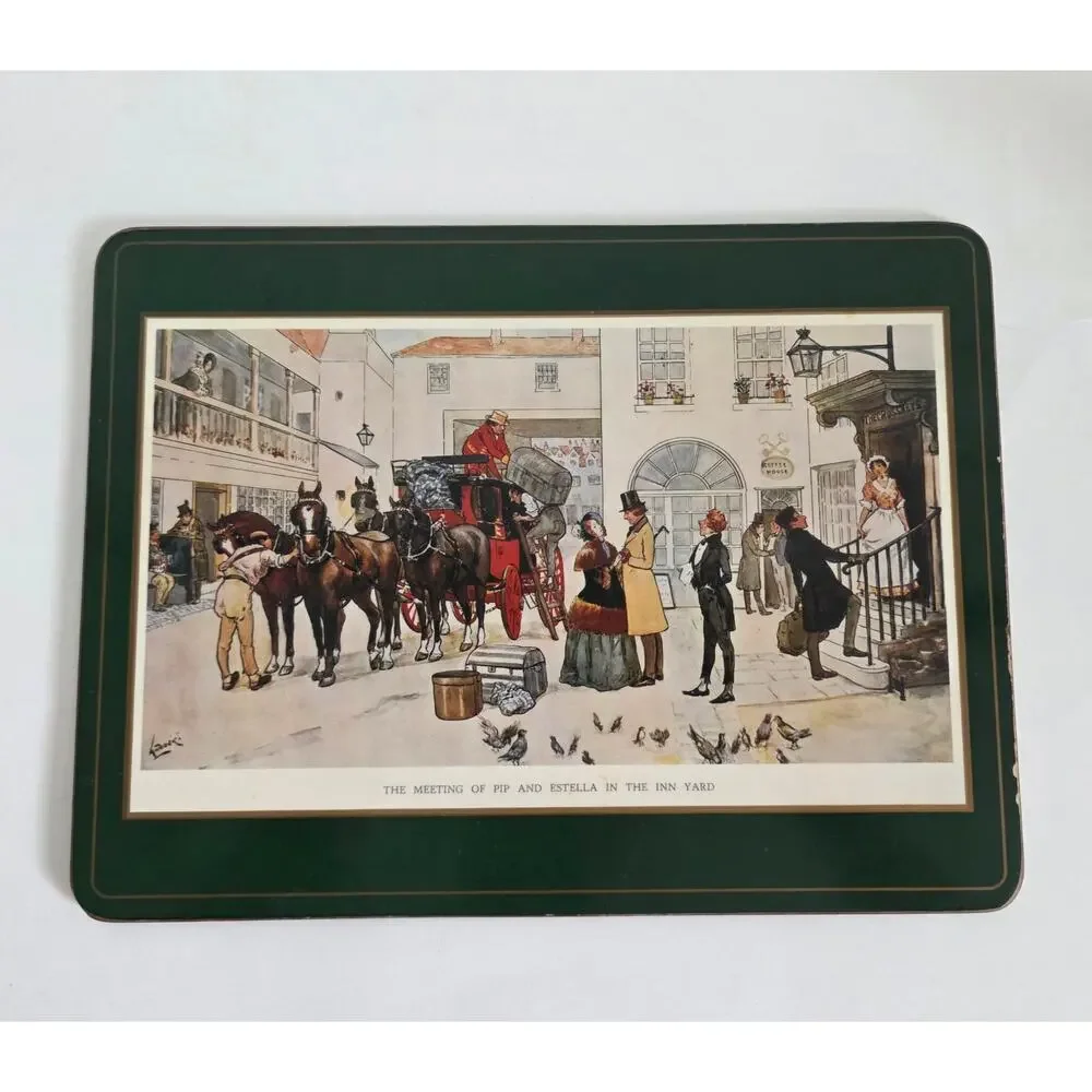 Vintage Pimpernel Nicholas Nickleby Cork Back Placemats Set of 5 England